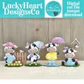 Dairy Cow Spring Butterfly Standing Sign File SVG, Glowforge Farm Flower Highland Kite, Daisy, Cow Umbrella Tiered Tray LuckyHeartDesignsCo