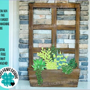 Finestra per il cesto di fiori File intercambiabile SVG, Vaso, Fiore, Vassoio a più livelli, Glowforge, LuckyHeartDesignsCo