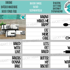 Bakning Utbytbar Bokstapelfil SVG, Glowforge Farmhouse Tiered Tray, LuckyHeartDesignsCo