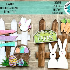 Easter Interchangeable Fence File SVG, Glowforge, LuckyHeartDesignsCo