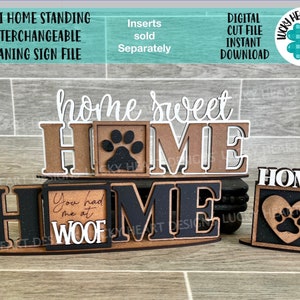 MINI Home Standing Intercambiabile Pendente File SVG, Vassoio a più livelli Glowforge, LuckyHeartDesignsCo