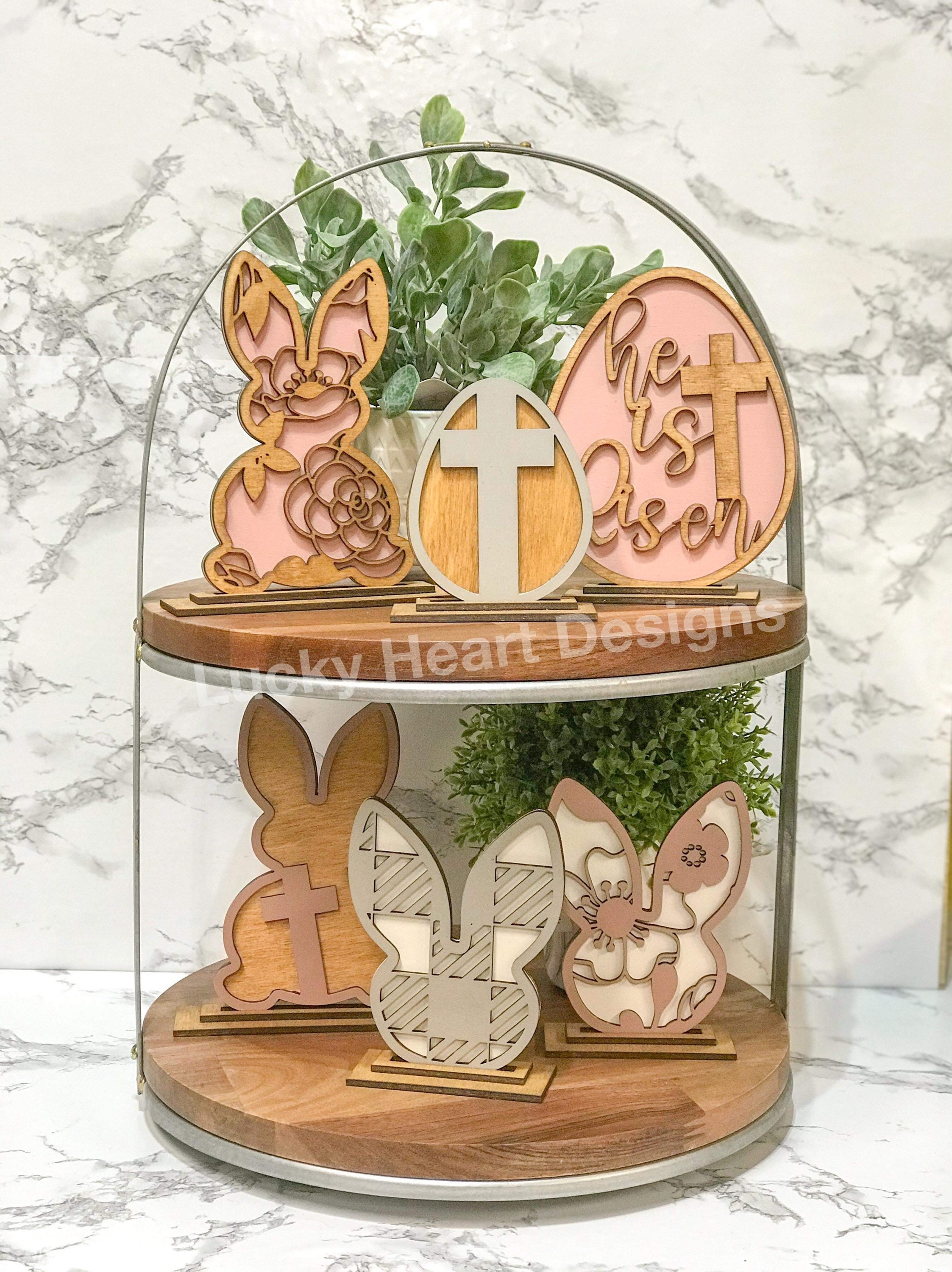 Standing Easter Bunny Egg File SVG Glowforge He is Risen | Etsy