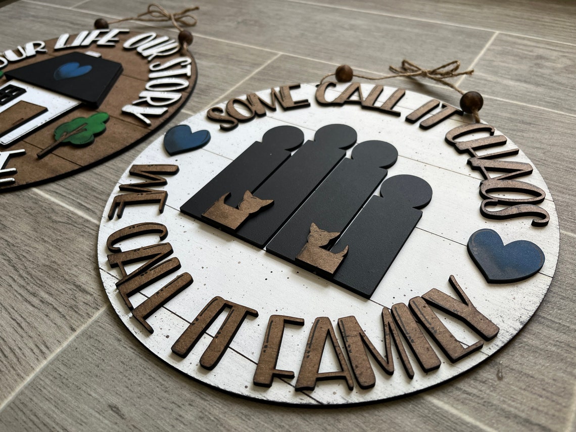 Family Home Door Hanger Bundle File SVG, Glowforge, Luckyheartdesignsco ...