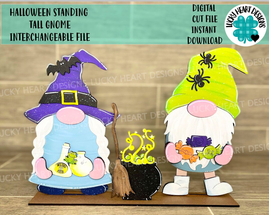 Halloween Standing Tall Gnome Interchangeable File SVG, (add On-gnomes ...