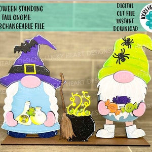 Halloween Standing Tall Gnome Interchangeable File SVG, (add on-gnomes sold separately) Glowforge, LuckyHeartDesignsCo