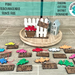 Mini Interchangeable Fence SVG File, Tiered Tray, Glowforge, LuckyHeartDesignsCo