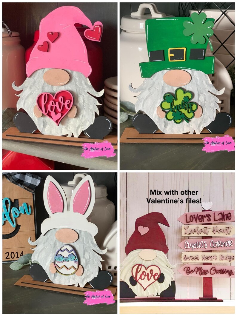 Standing Interchangeable Gnome File SVG, Glowforge Home Sign ...