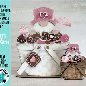 Valentijn chocoladekabouter voor de bloemenmand verwisselbaar bestand SVG, TINY, snoep, snoep, gelaagde lade, Glowforge, LuckyHeartDesignsCo