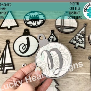 Layered Scored Shiplap Ornament File SVG, Glowforge, LuckyHeartDesignsCo