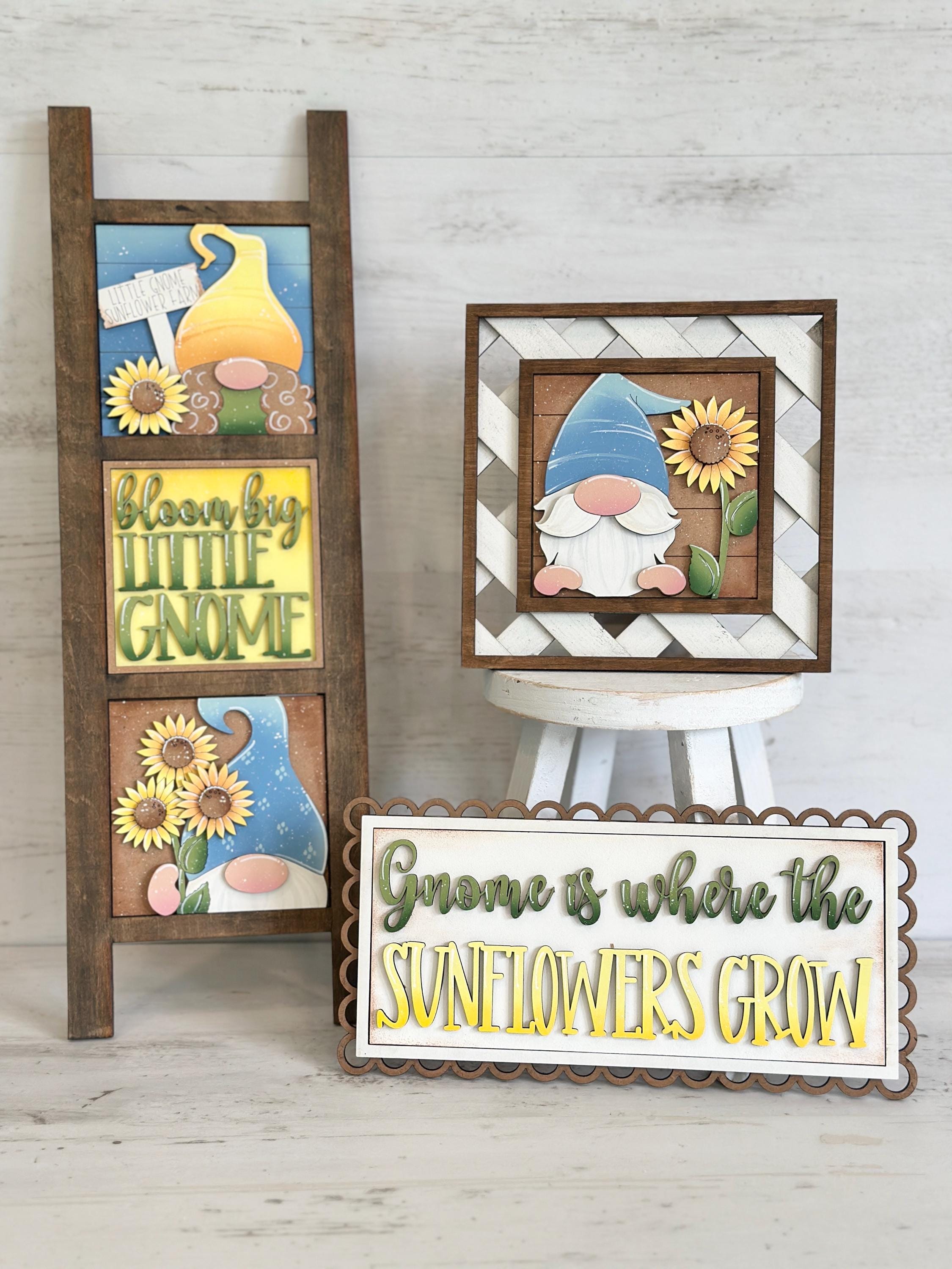 Sunflower Gnome Interchangeable Leaning Sign File SVG, Flower, Fall ...