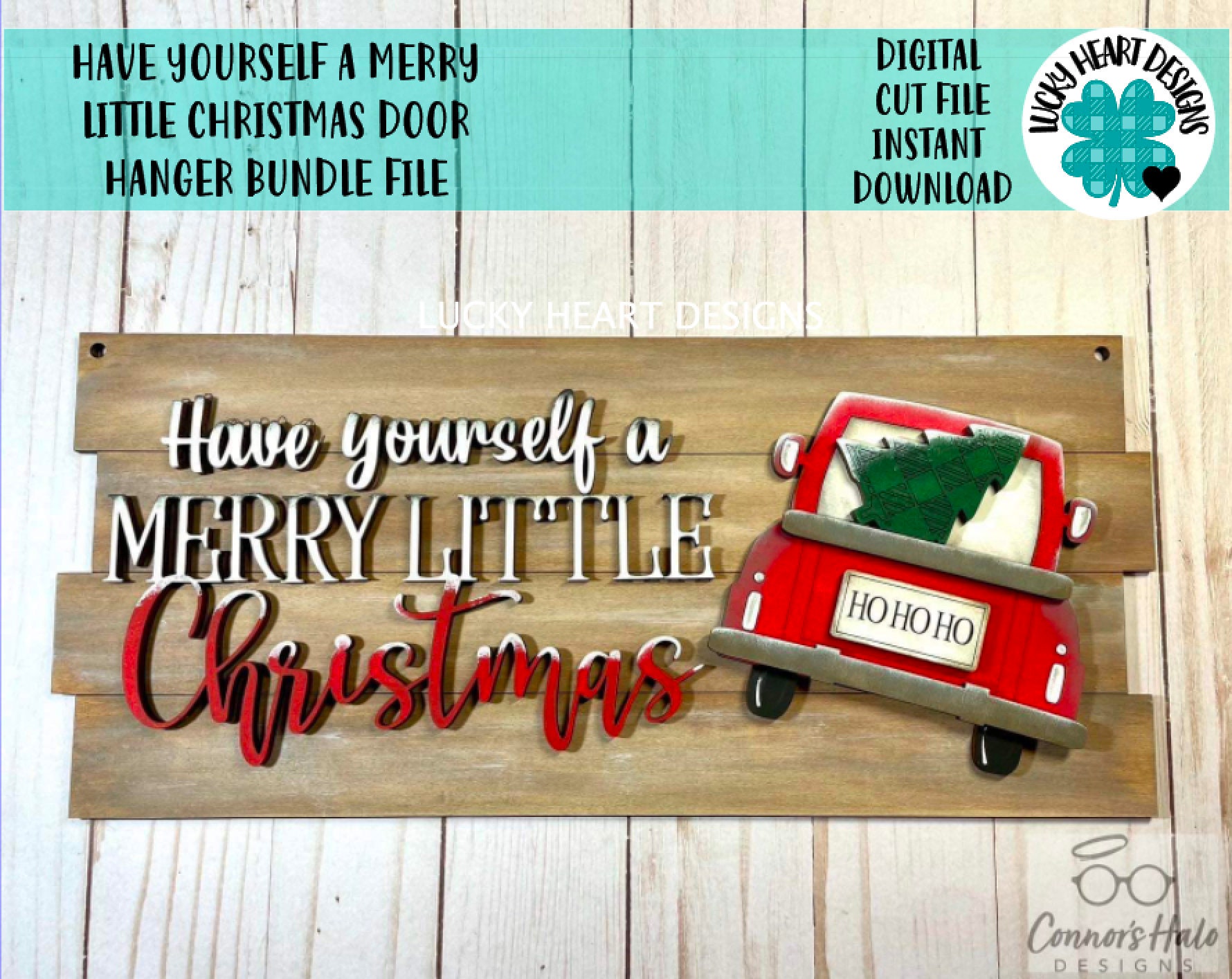 Have Yourself a Merry Little Christmas Sign Door Hanger File SVG, Hol…
