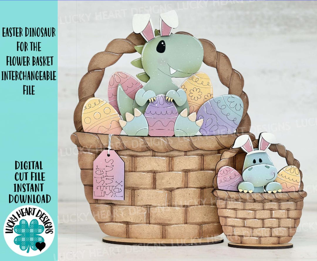 Easter Dinosaur for the Flower Basket Interchangeable File SVG, TINY ...