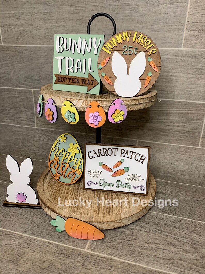 Download Easter Tiered Tray File SVG Bunny Tier Tray Glowforge | Etsy