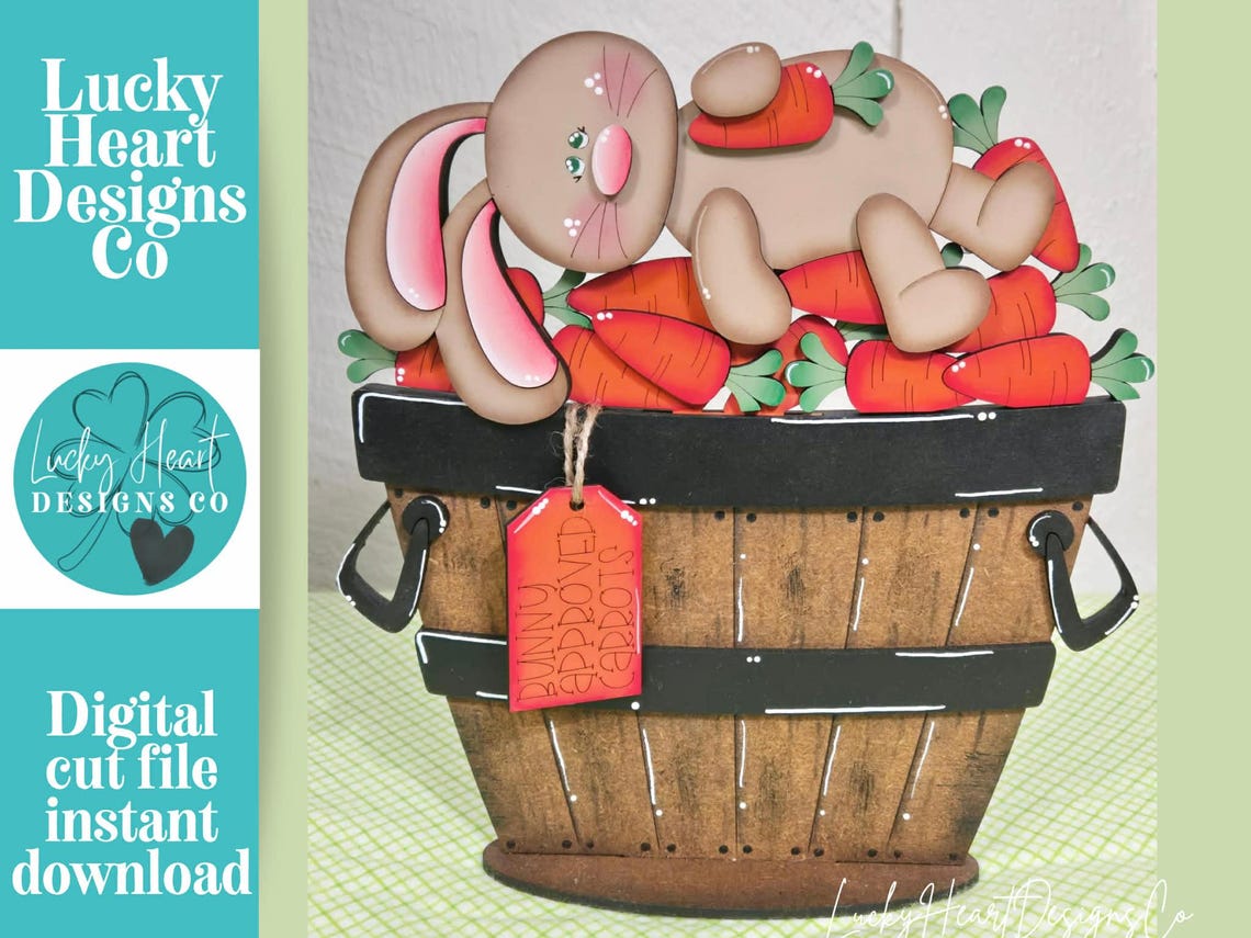 Floppy Easter Bunny Carrots for the Flower Basket Interchangeable File ...