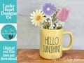 Spring Flowers Mug Stick File SVG, Glowforge Tiered Tray, Tray Decor, Tulip, Floral, Plant Topper, Spring, Stake, Gift, LuckyHeartDesignsCo
