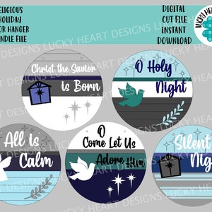 Christian Holiday Door Hanger Complete DIY KIT File SVG, Christmas Sign Glowforge, LuckyHeartDesignsCo