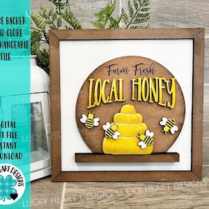 Square Backer Snow Globe Interchangeable File SVG, Glowforge, Seasonal sign,  LuckyHeartDesignsCo