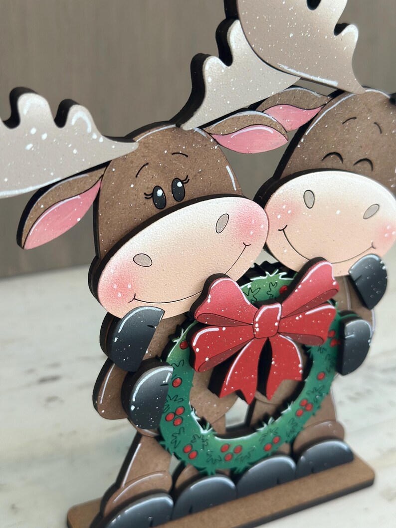 Moose Riders Svg Moose Wreath Hugs Standing Sign File SVG, Elf Reindeer Santa, Sweater ...