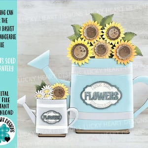 Gieter voor de bloemenmand verwisselbaar (origineel en KLEIN) bestand SVG, bloemen, seizoensgebonden, vakantie, Glowforge, LuckyHeartDesignsCo