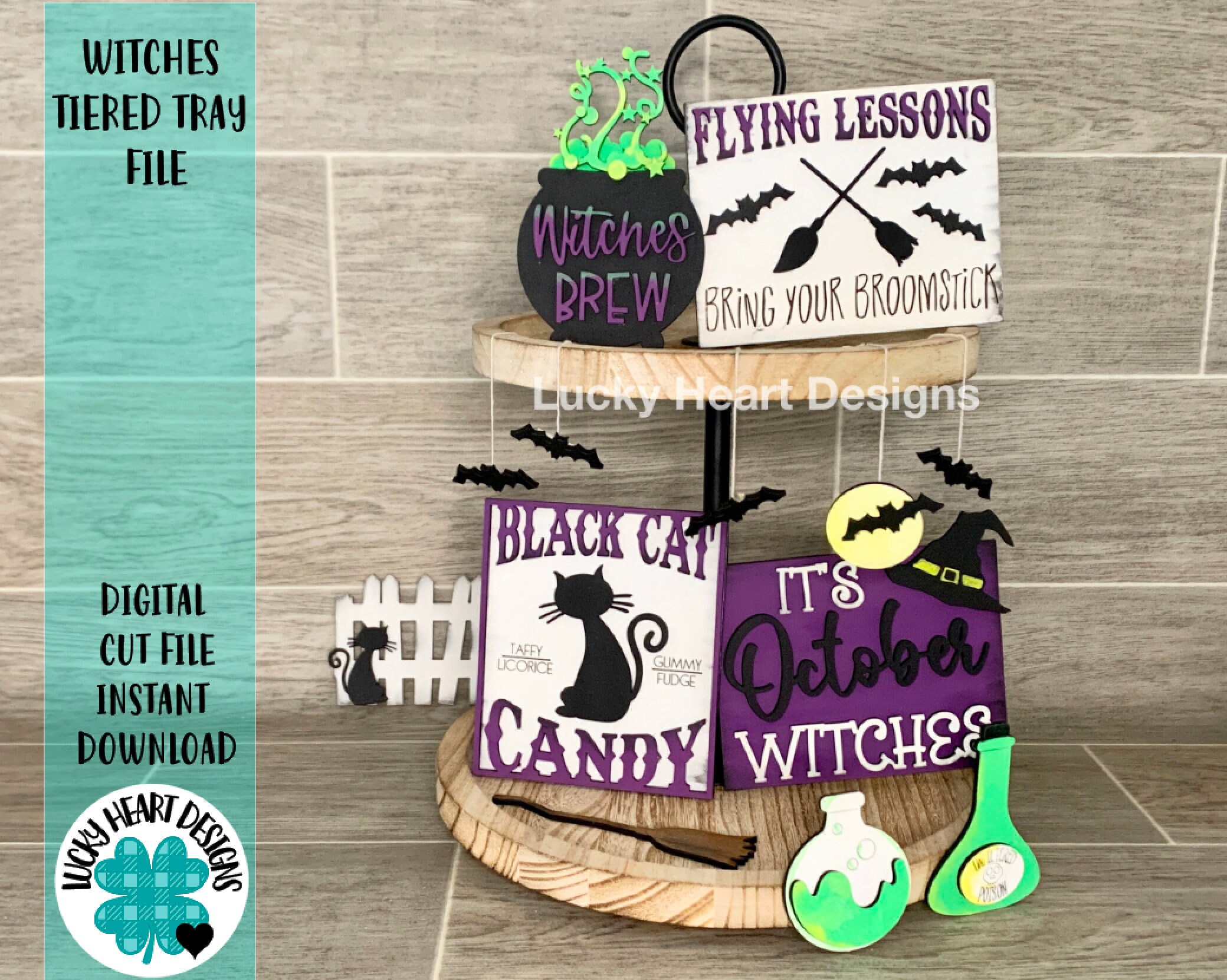 Witches Tiered Tray File SVG Halloween Tier Tray Etsy Canada