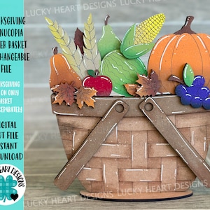 Thanksgiving Hoorn des overvloeds voor de bloemenmand verwisselbaar bestand SVG, Fall Tiered Tray, Glowforge, LuckyHeartDesignsCo