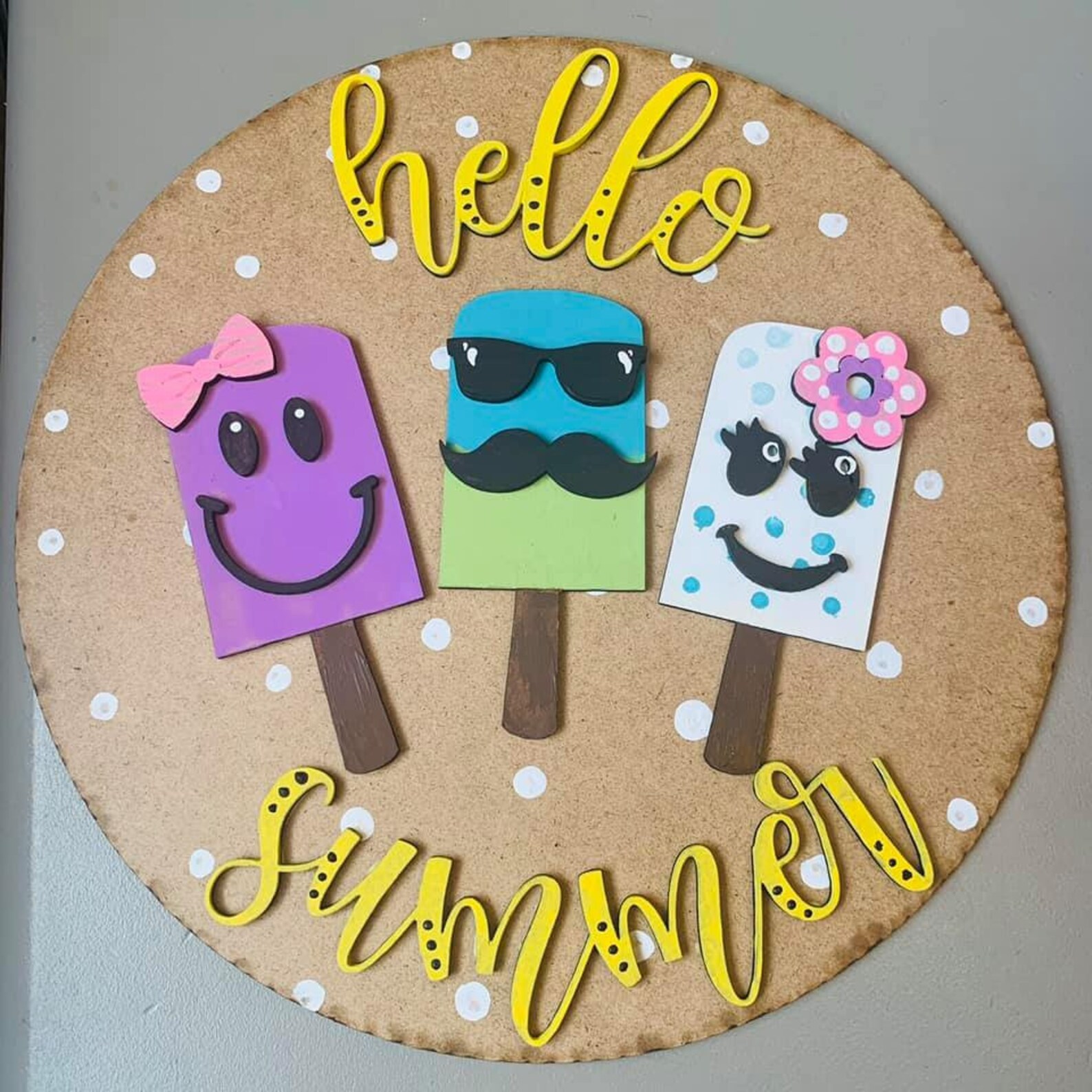 Download Hello Summer Popsicle File SVG Glowforge door hanger | Etsy