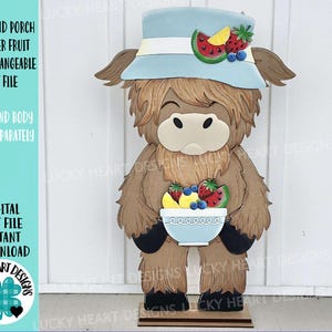 Highland Porch Summer Fruit austauschbare Hüte Datei SVG, (nur Hut) saisonale Kuh Ferienbauernhof, Wassermelone, Glowforge, LuckyHeartDesignsCo