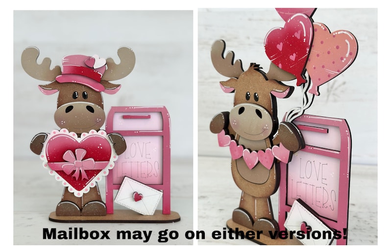 Moose Valentine Standing File SVG, Balloon, Love, Heart, Mailbox ...