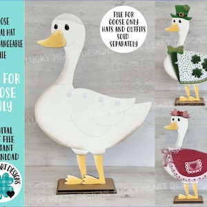 Archivo SVG intercambiable de sombreros de animales de ganso, SOLO ganso, pato, atuendos, estacional, festivo, granja, Glowforge, LuckyHeartDesignsCo