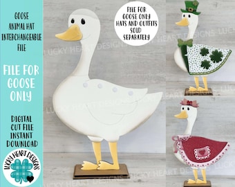 Goose Animal Hats Interchangeable File SVG, Goose ONLY, Duck, Outfits, Seasonal, Holiday, Farm, Glowforge, LuckyHeartDesignsCo