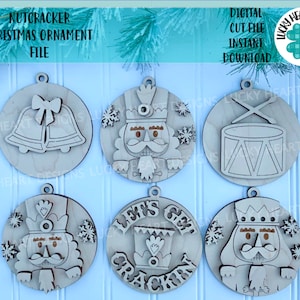 Nussknacker Weihnachtsverzierungsdatei SVG, Glowforge, LuckyHeartDesignsCo