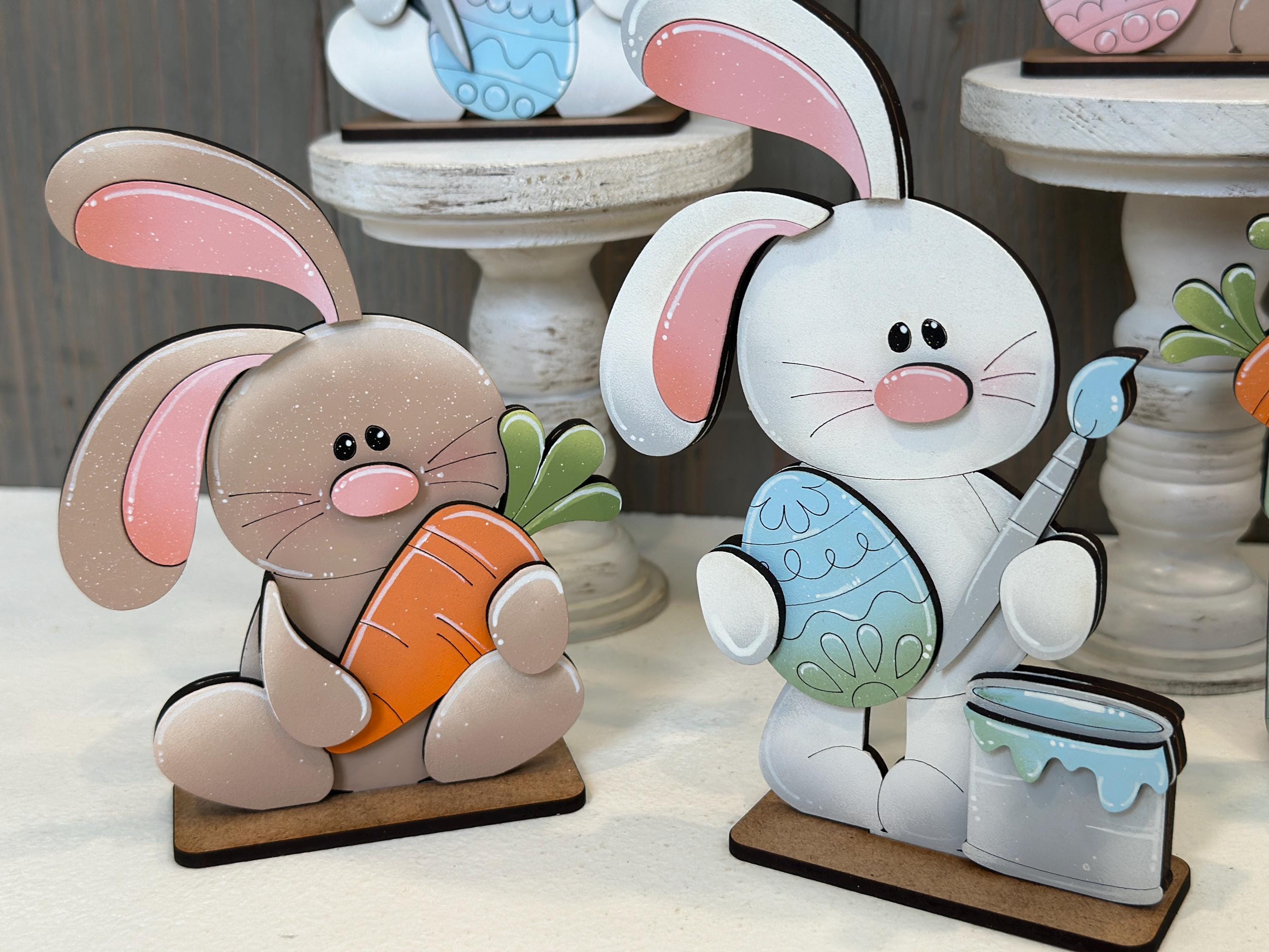 Floppy Easter Bunny Standing File SVG, Glowforge, Tiered Tray, Egg ...