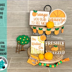 Orange Tiered Tray File SVG, Florida Glowforge, LuckyHeartDesignsCo