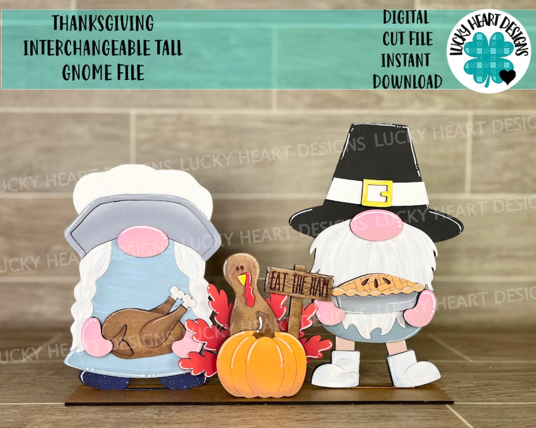 Thanksgiving Standing Tall Gnome Interchangeable File SVG, Glowforge ...