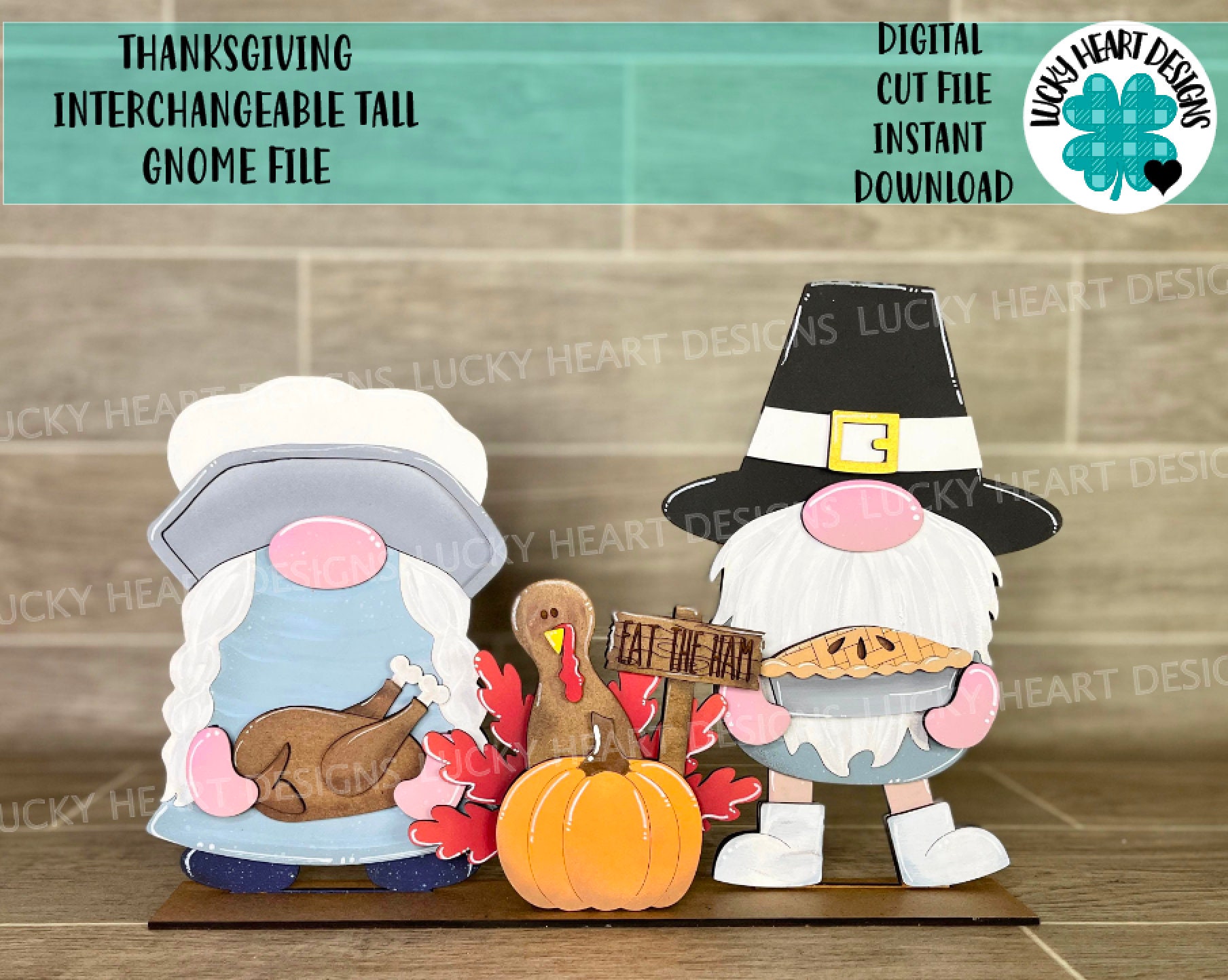 Thanksgiving Standing Tall Gnome Interchangeable File SVG, Glowforge ...