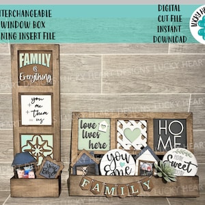 Austauschbare Fensterbox schiefe Einsatzzeichendatei SVG, Glowforge, LuckyHeartDesignsCo