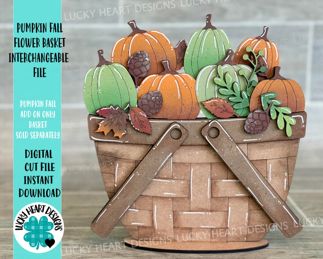 Pumpkin Fall for the Flower Basket Interchangeable File SVG, Fall