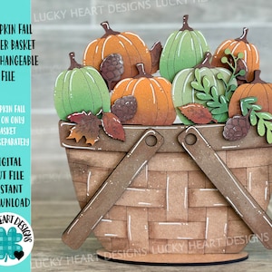 Pumpkin Fall For The Flower Basket Verwisselbaar bestand SVG, Fall Tiered Tray, Glowforge, LuckyHeartDesignsCo