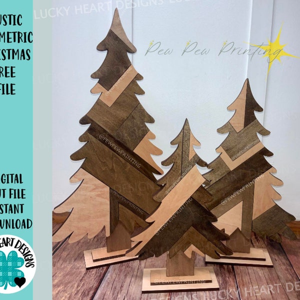 Rustic Geometric Christmas Tree File SVG, Glowforge Farmhouse, LuckyHeartDesigns