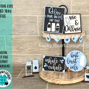 Essential Oils Tiered Tray File SVG, Glowforge Tier Tray