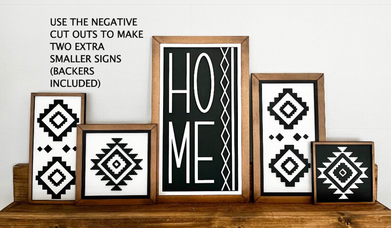 Aztec Western Boho Sign Trio File SVG Glowforge - Etsy