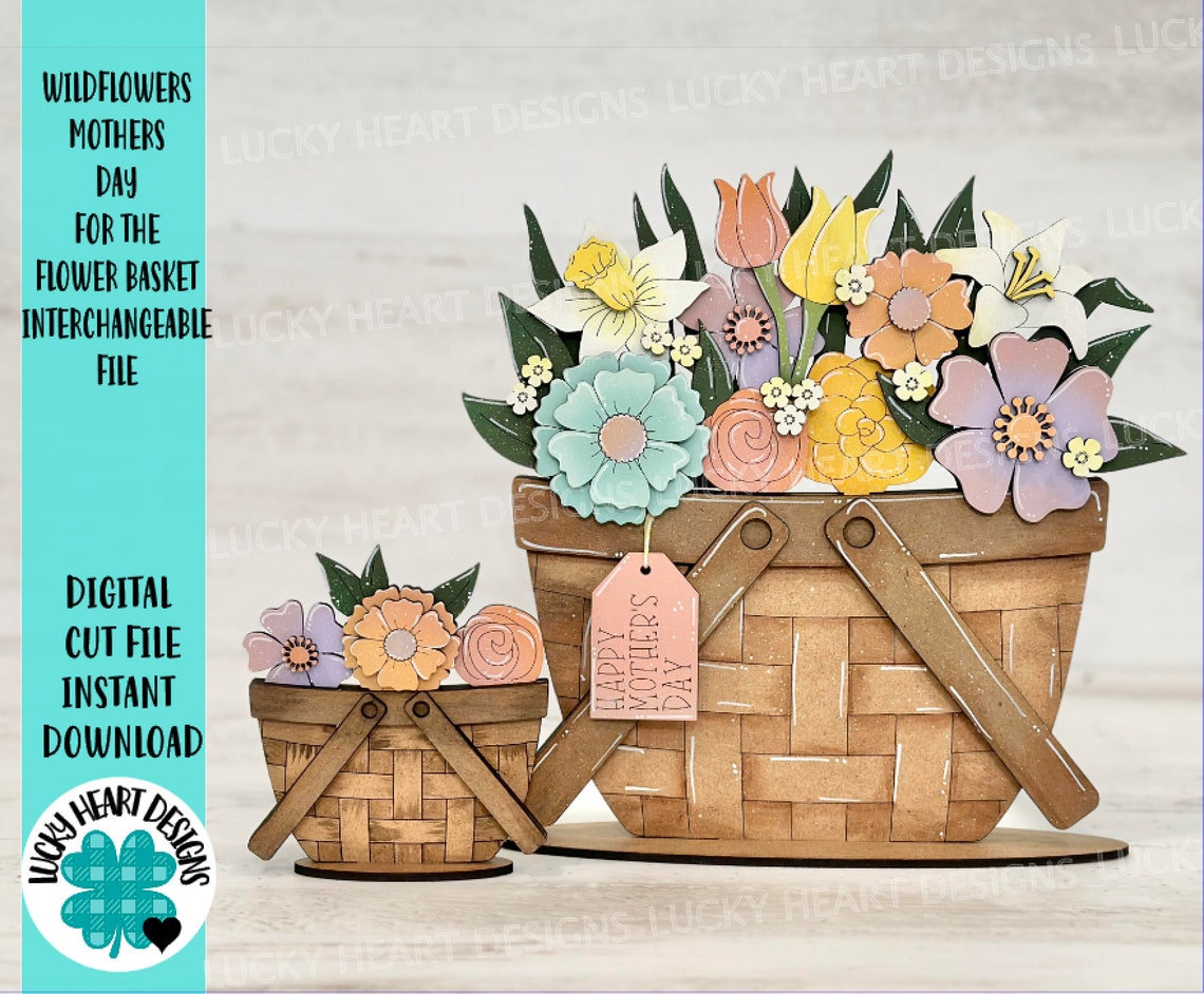 Wildflowers Mother's Day for the Flower Basket Interchangeable File SVG ...