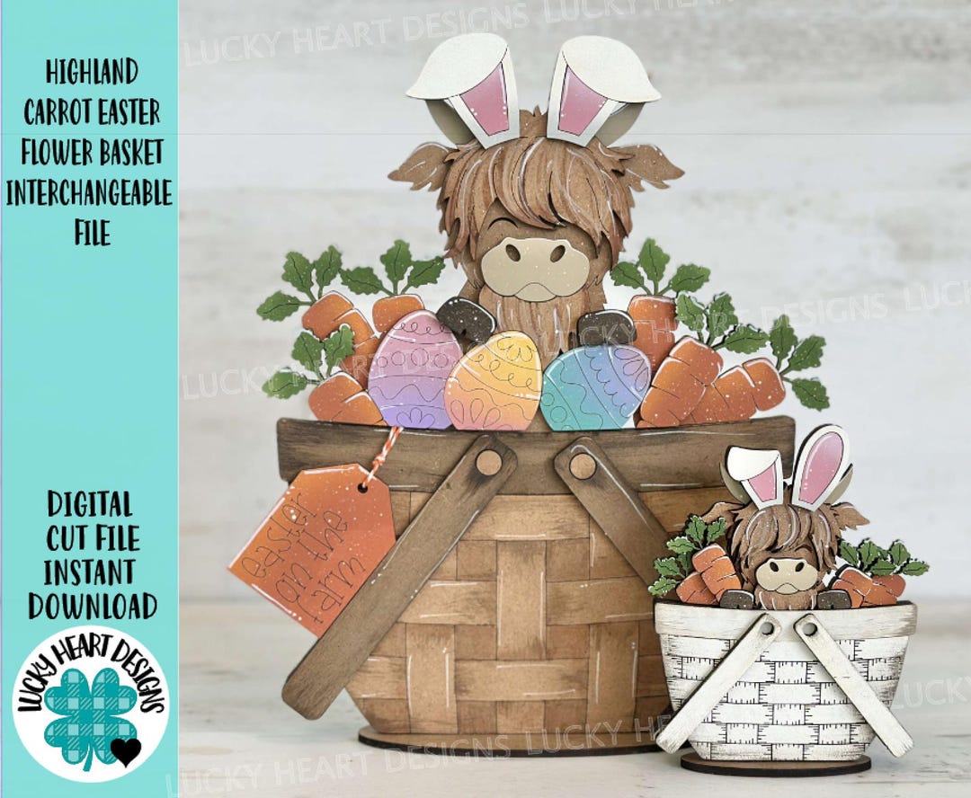 Highland Carrot Easter for the Flower Basket Interchangeable File SVG ...