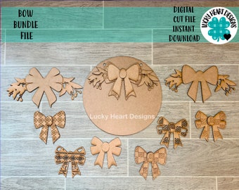 Bow Bundle File SVG, Glowforge, LuckyHeartDesignsCo