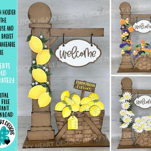 Posttekenhouder voor het vogelhuisje en de bloemenmand Verwisselbaar bestand SVG, Glowforge, Seizoensgebonden, Vakantievormen, LuckyHeartDesignsCo