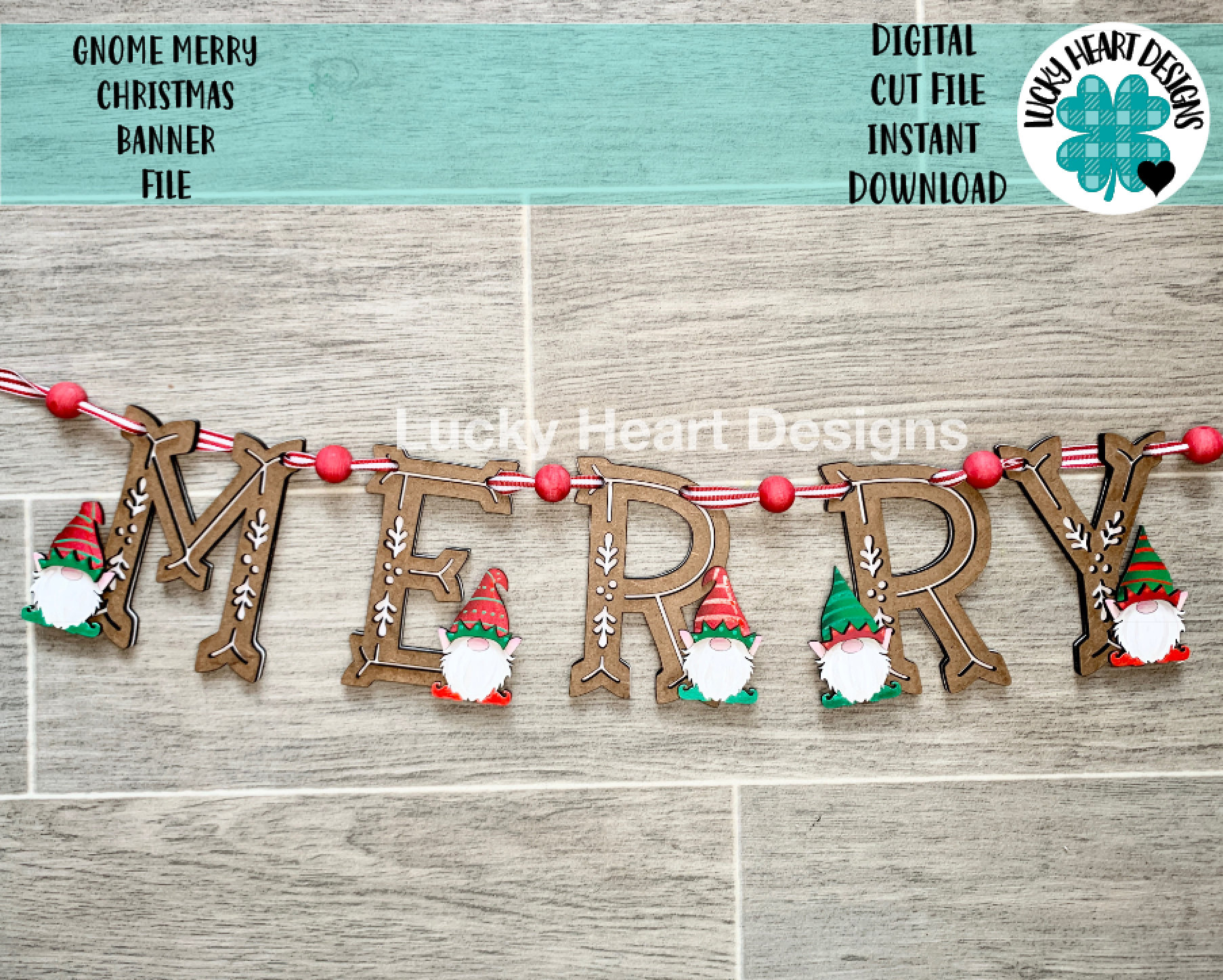 Gnome Merry Christmas Banner File SVG Glowforge Sign - Etsy