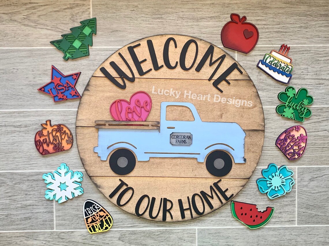 Download Interchangeable Truck With 12 Shapes Sign File SVG Shiplap ...