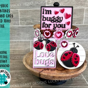 Marienkäfer Valentinstag Plotterdatei SVG, Glowforge, LuckyHeartDesignsCo