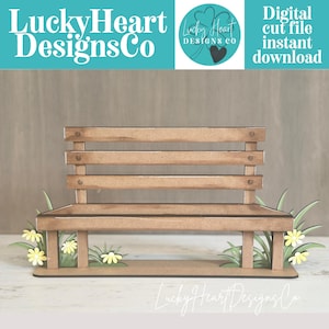 Bench Shelf Hanging File SVG, Park Bench, Hanger, Tiered Tray Glowforge LuckyHeartDesignsCo