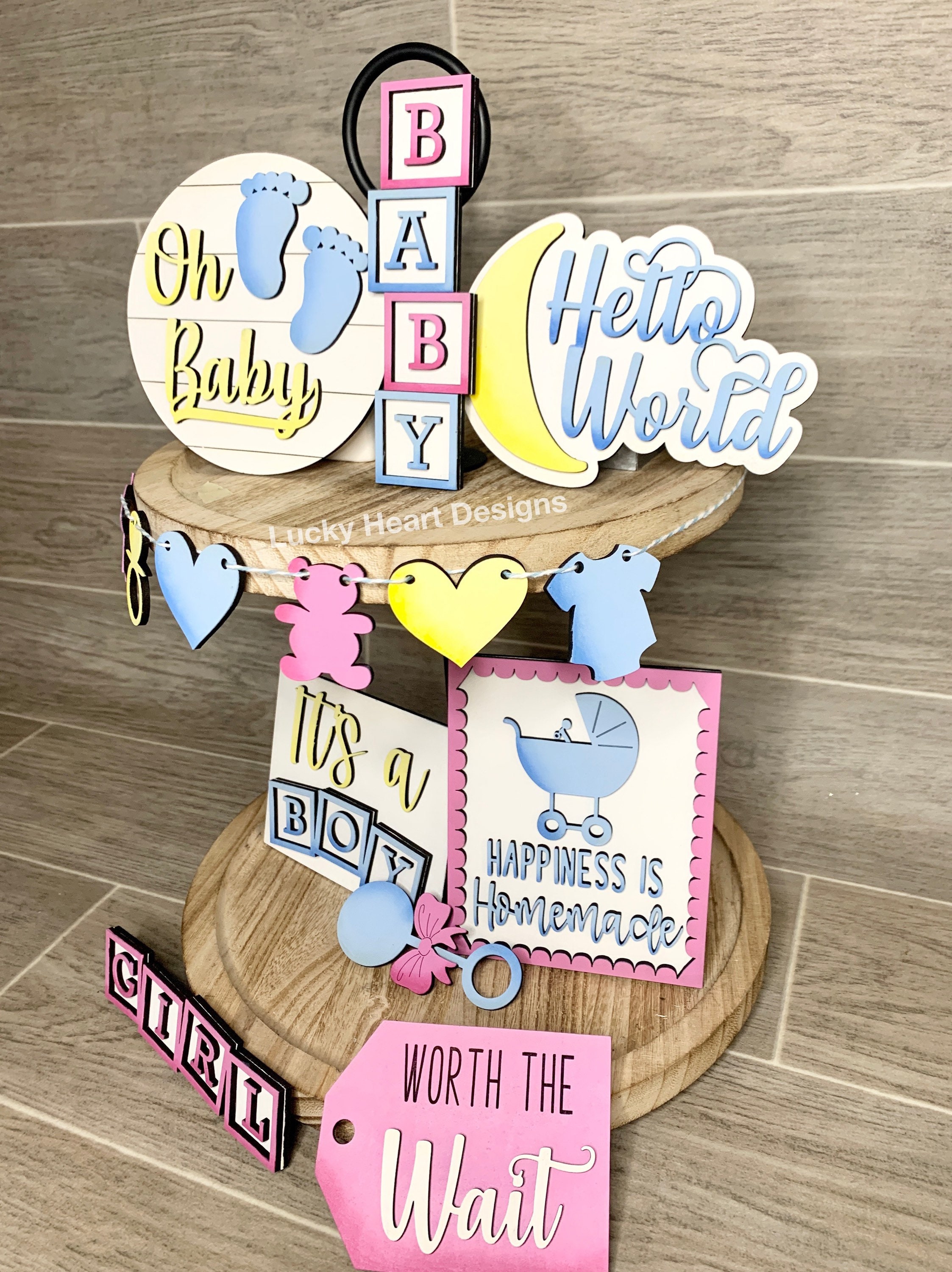 Baby Tiered Tray File SVG Baby Shower Tier Tray Etsy